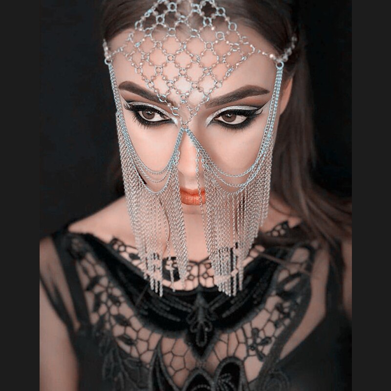Head Chain Tassel Chain Silver Forehead Chain Head Chain