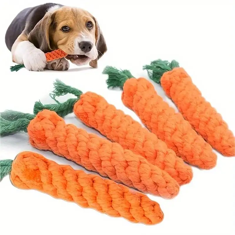 Pet Chew Toy With Carrot Cotton Rope