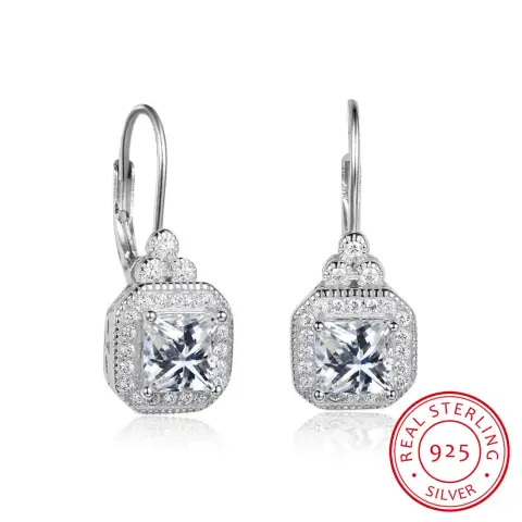 S925 Sterling Silver Rhinestone Earrings