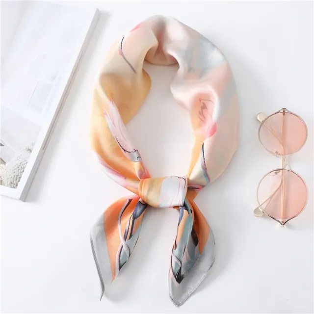 Floral fashion all match silk scarf Orange - Shop at LoveMi