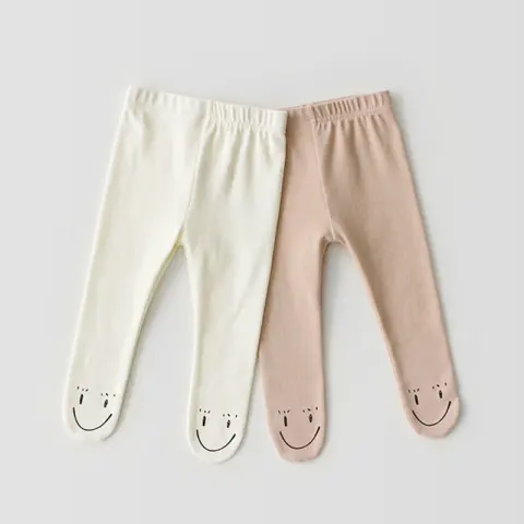 Cartoon Smiling Face Cotton Leggings