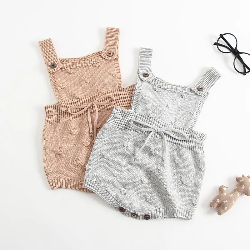 Baby Knitted Suspenders Romper