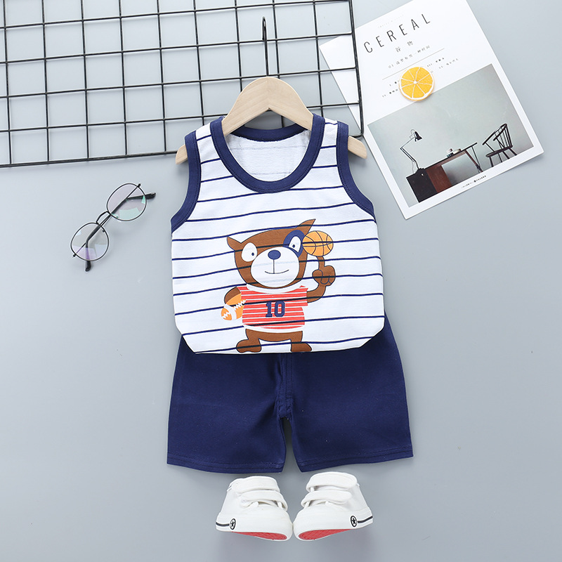 Two-piece sleeveless shorts for boys and girls