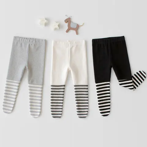 Stitched Striped Tights