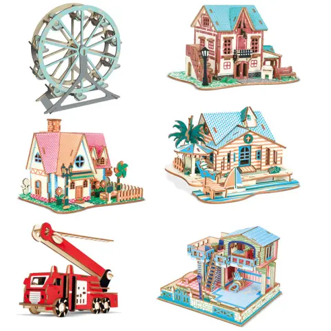 Wooden Puzzle 3D Three-dimensional DIY Model