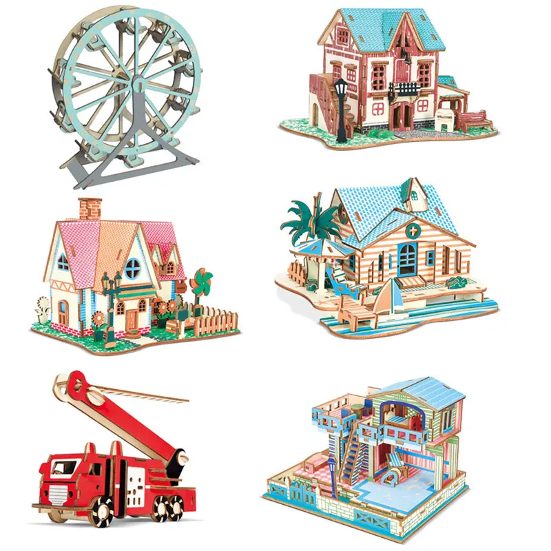 Wooden Puzzle 3D Three-dimensional DIY Model