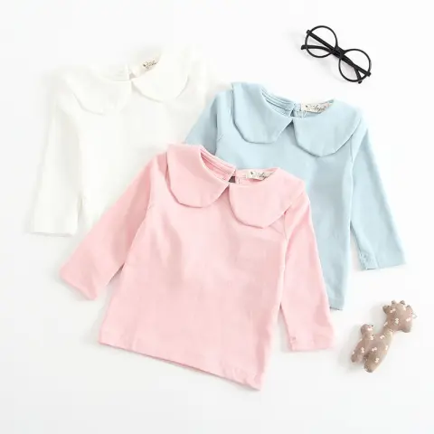 Solid Color Lapel Long Sleeve Bottoming Shirt