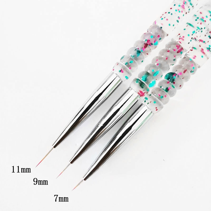 3Pcs/Set UV Gel Nail Liner Brush Acrylic