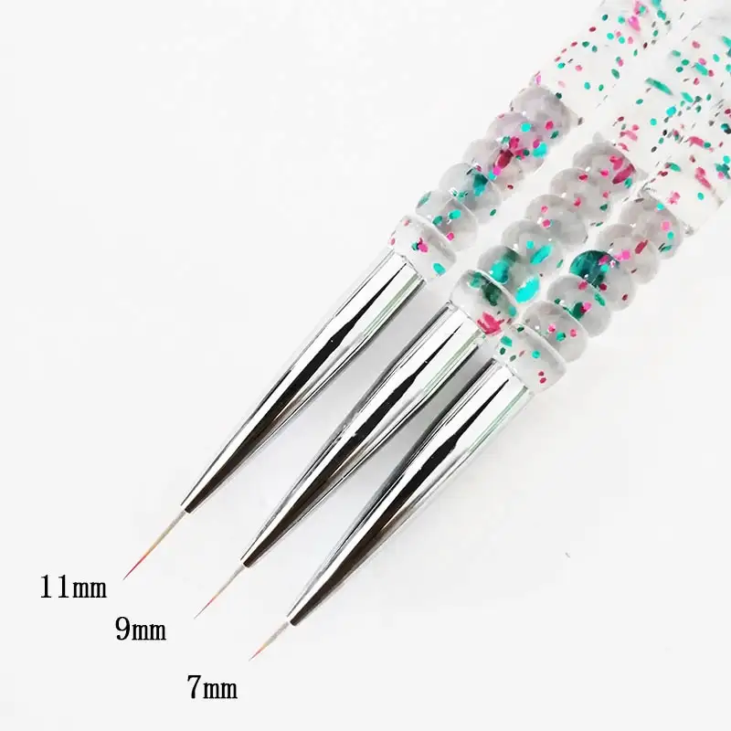 3Pcs/Set UV Gel Nail Liner Brush Acrylic