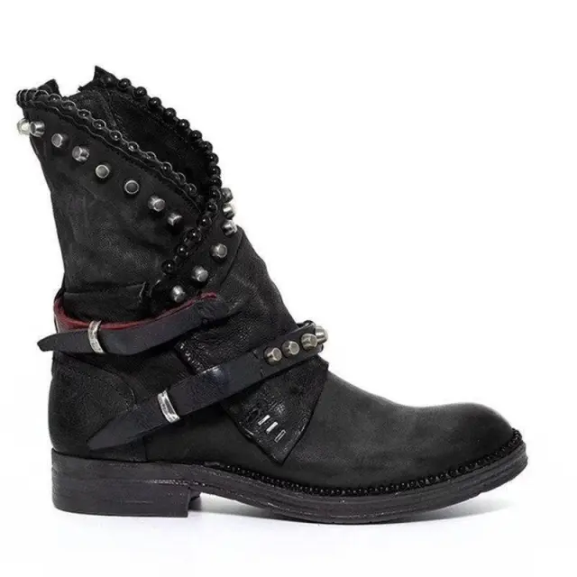 Studded side zipper Martin boots Black - Shop at LoveMi