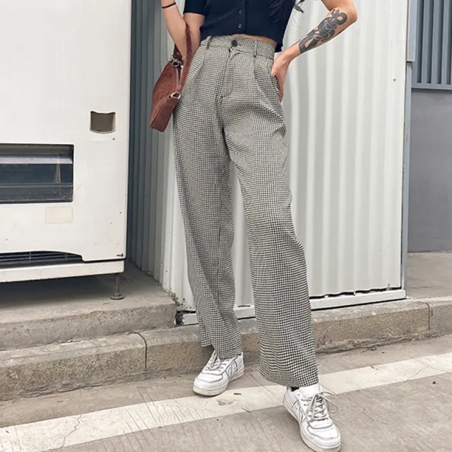 Straight casual pants street shooting suit trousers Black - Shop at LoveMi