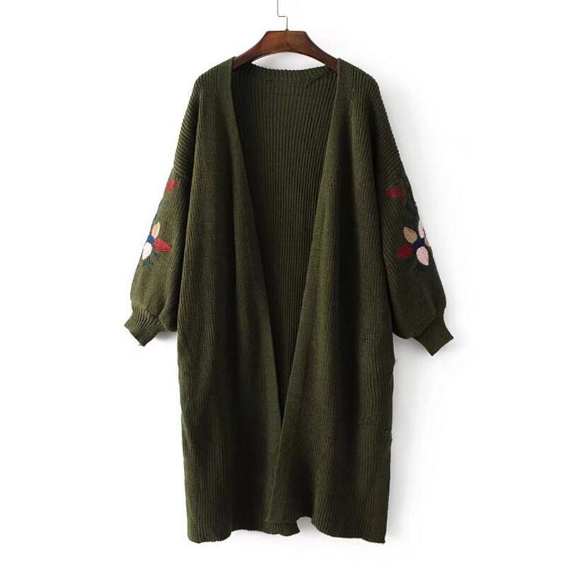 Women's embroidered cardigan sweater