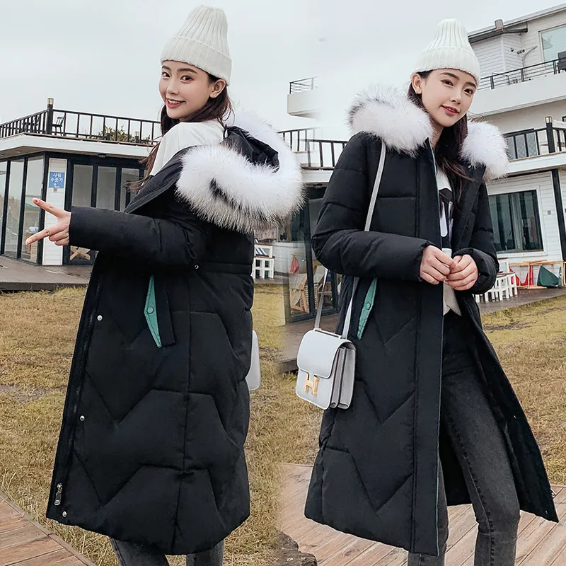 Autumn and winter new Korean waist thickened mid-length down padded jacket - Black