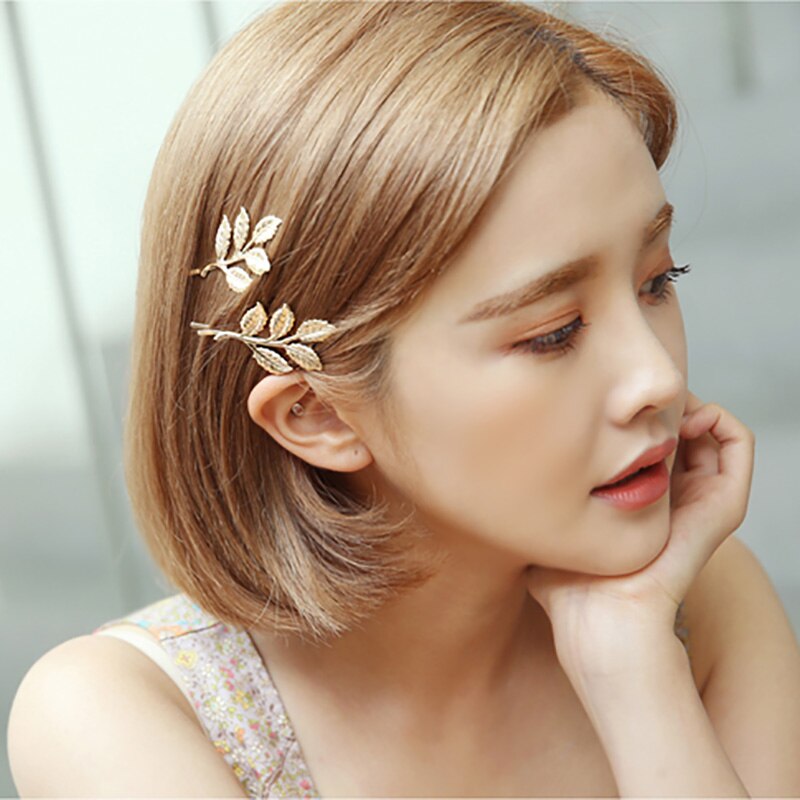 Beautiful flower branch metal hairpin