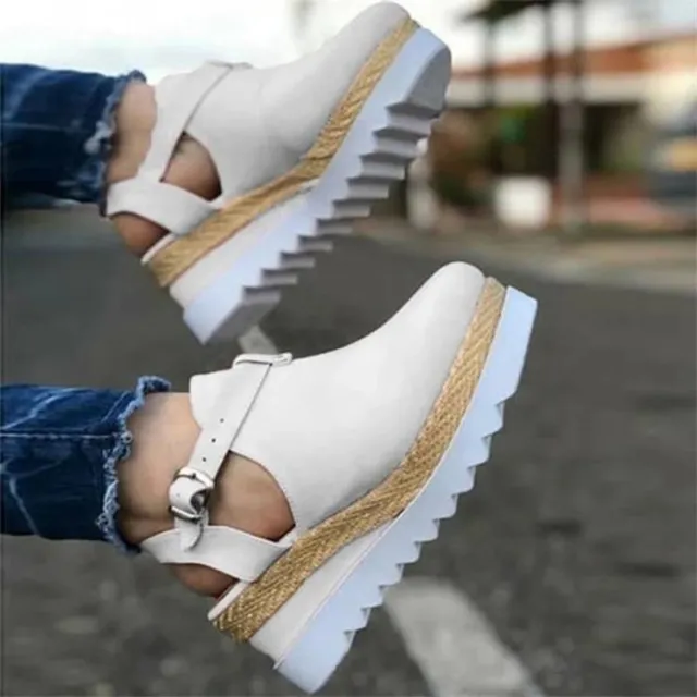 Plus size wedge sandals White - Shop at LoveMi