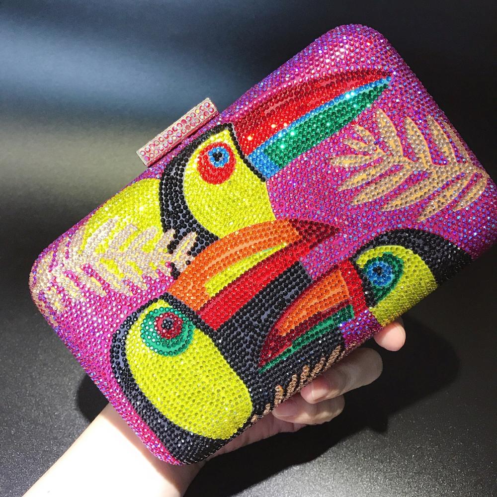 Colorful bird female chain bag