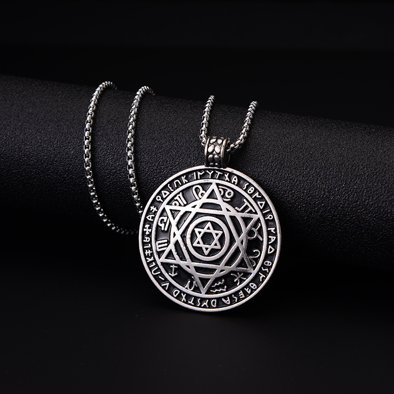 Men's Necklace Metal Character Star Array Pendant