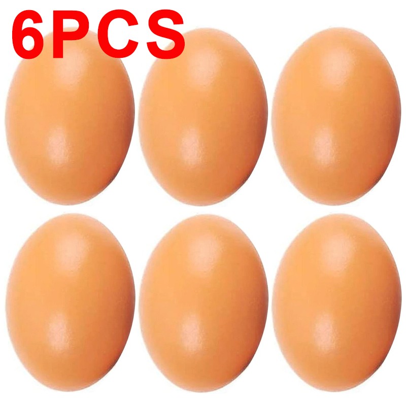 6PCS Fake Wooden Chicken Eggs Help Hen Lay Eggs Agricultural Tool For Chicken UK
