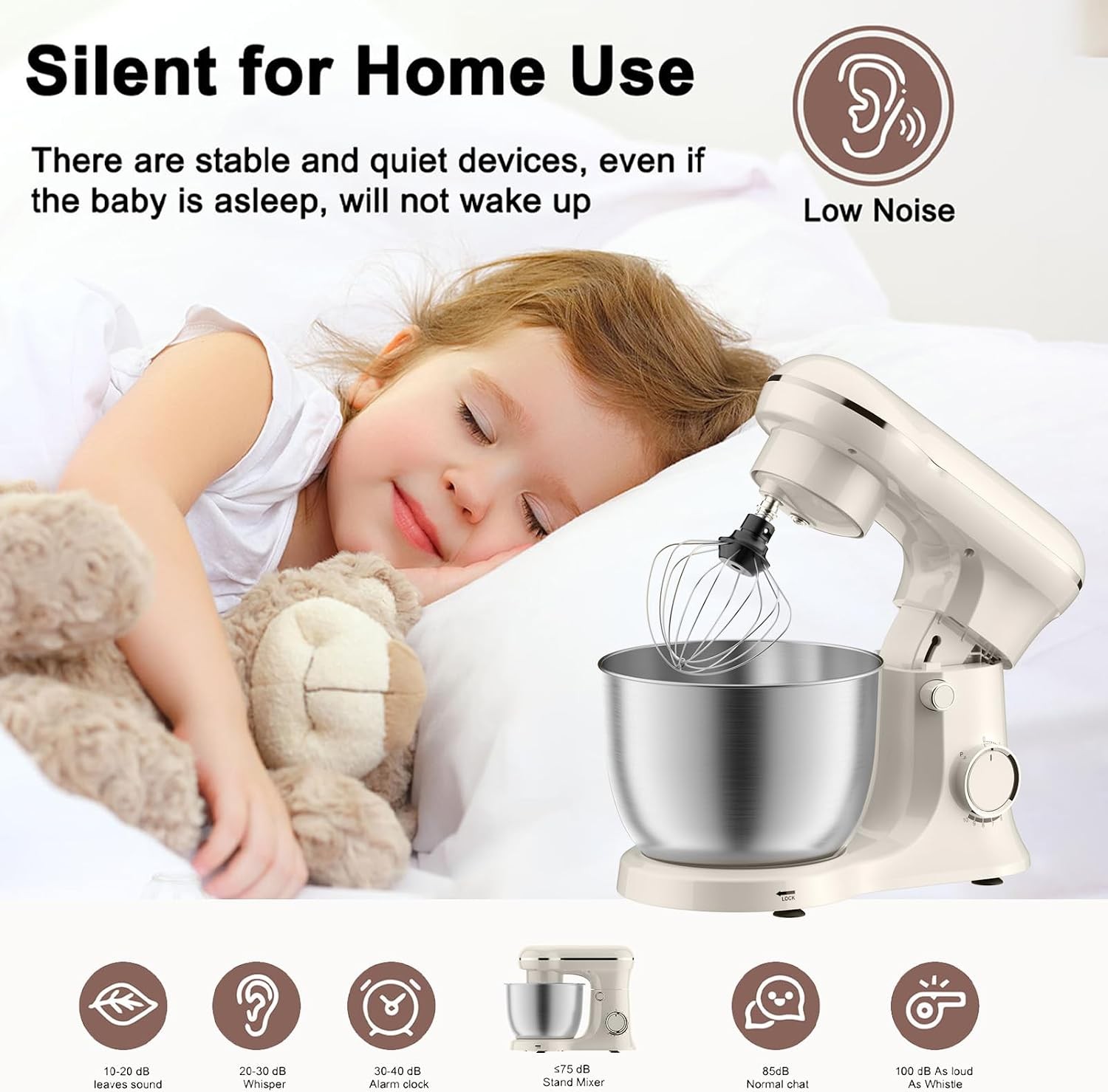 Stand Mixer Food Mixer Electric Whisk 10 Speed With Dough Hook 11