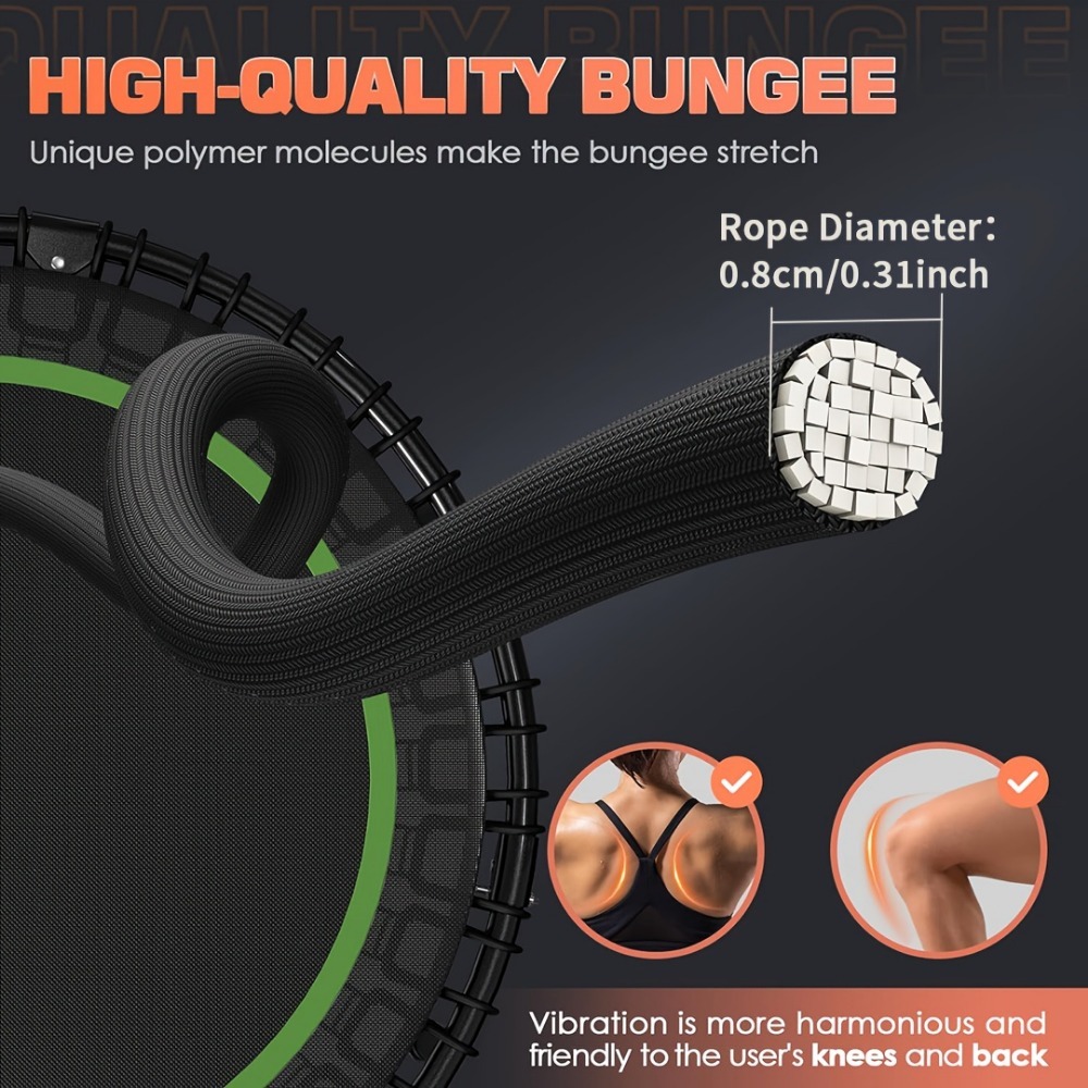 661 Lbs Fitness Trampoline Get In Shape At Home Or In The Garden With Our 40 Inch Mini Exercise Trampoline – Stable And Fun ASTM F381-16