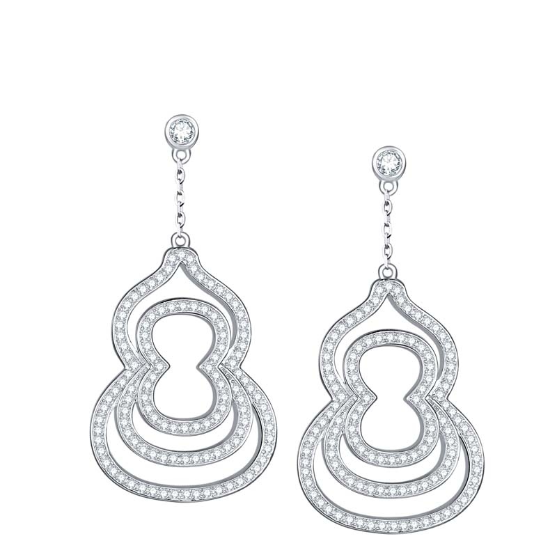 Layered Hollow Teardrop Moissanite Dangle Earrings