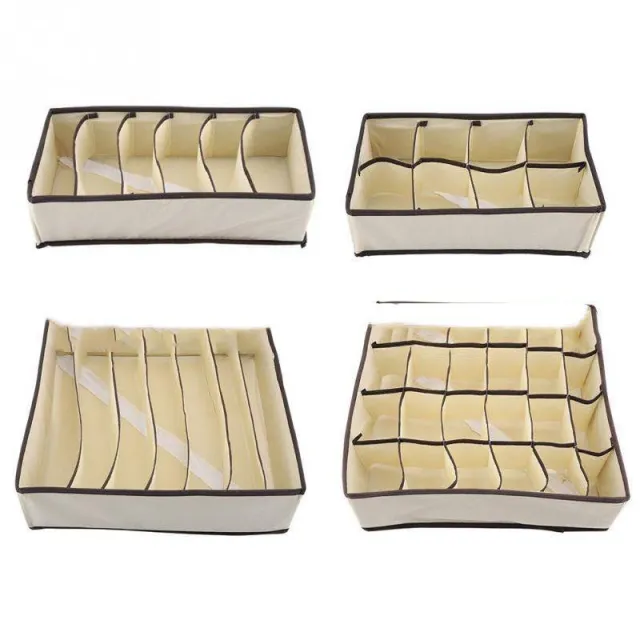 Underwear Storage Box 4 piece Drawer Type Beige - Shop at LoveMi