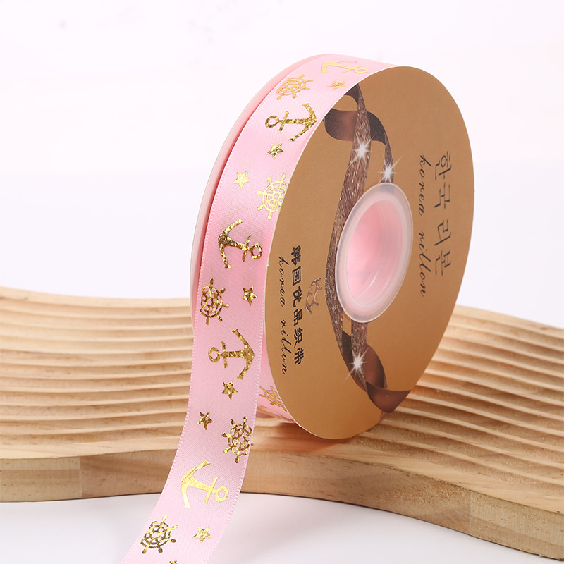 Title 2, Sailor Boat Anchor Laser Gold Gilding Ribbon