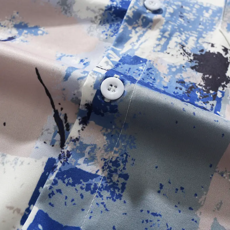 Men's Tide Brand Graffiti Full Print Oil Painting Long Sleeve Shirt