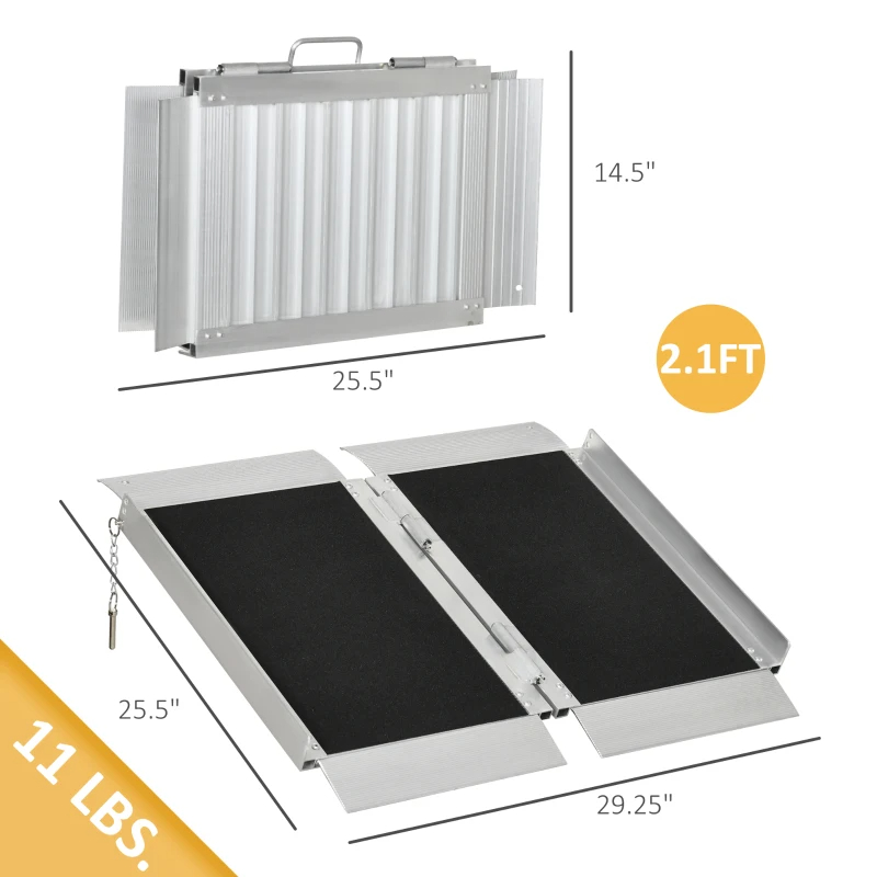 Skidproof Portable Wheelchair Ramp For Home, Steps, Doorways, Carpeted Foldable Handicap Ramp, Threshold Ramp