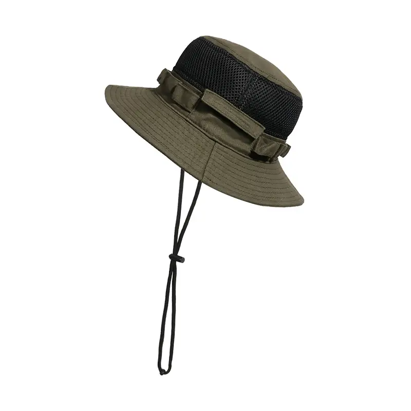 Men's Folding Travel Camping Sunscreen Drawstring Hat
