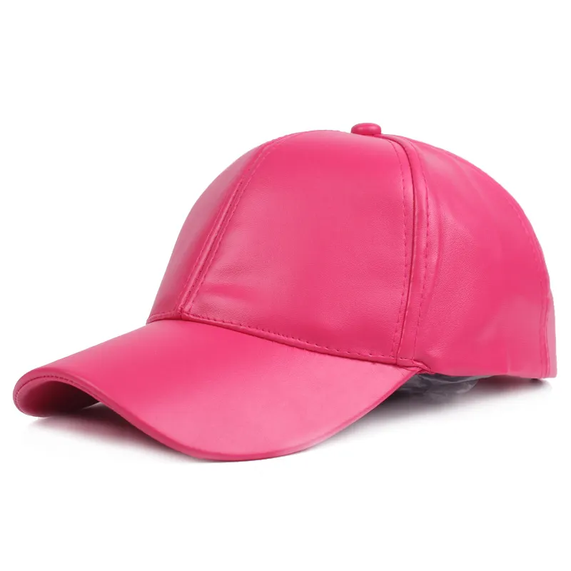 Leather Light Board Baseball Hap - Rose Red