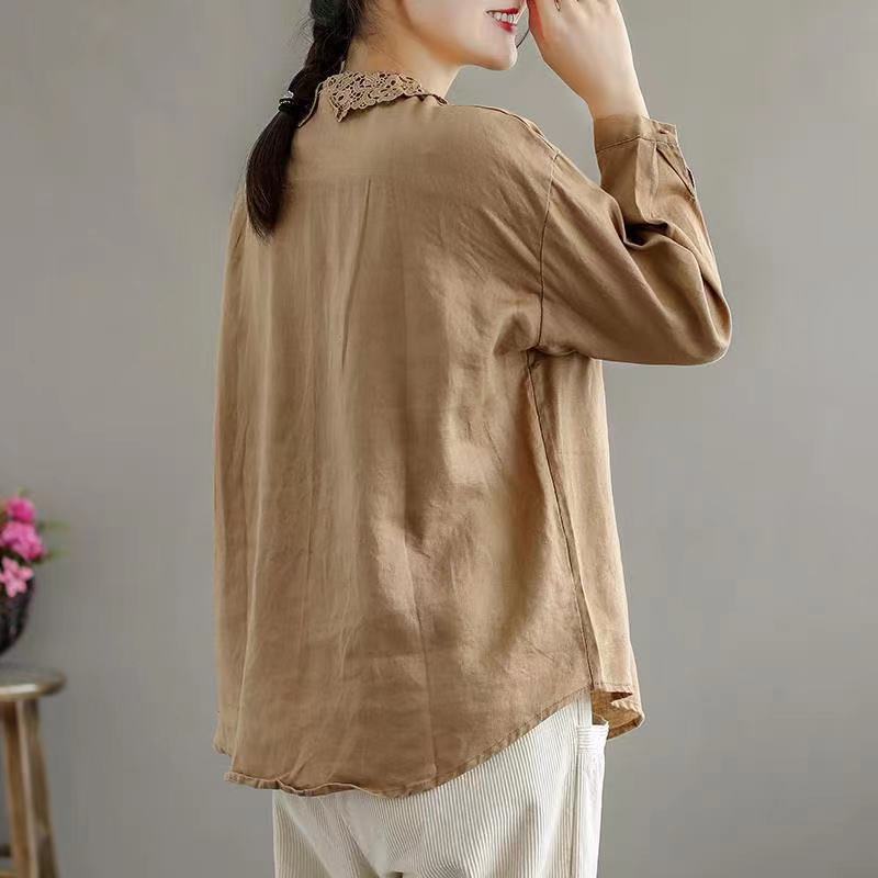Retro Literary Leisure Lace Lace Cotton Long Sleeves