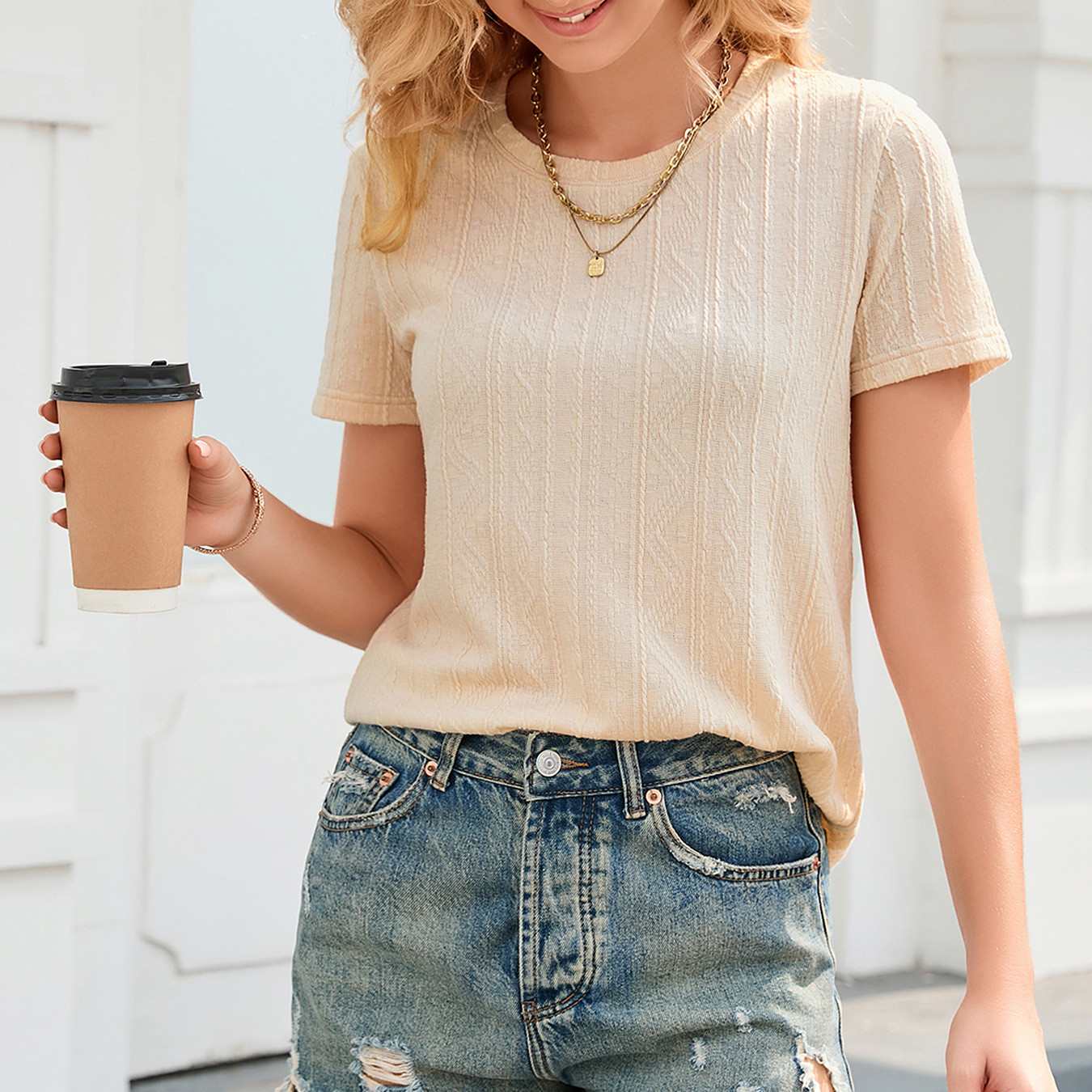 Women's Fashion Short Sleeve Elegant Top