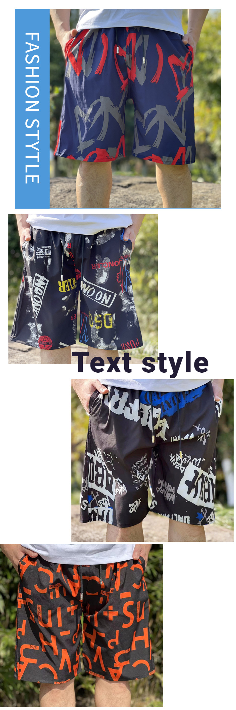 Title 2, Printed Board Shorts Drawstring Casual Pants Su...