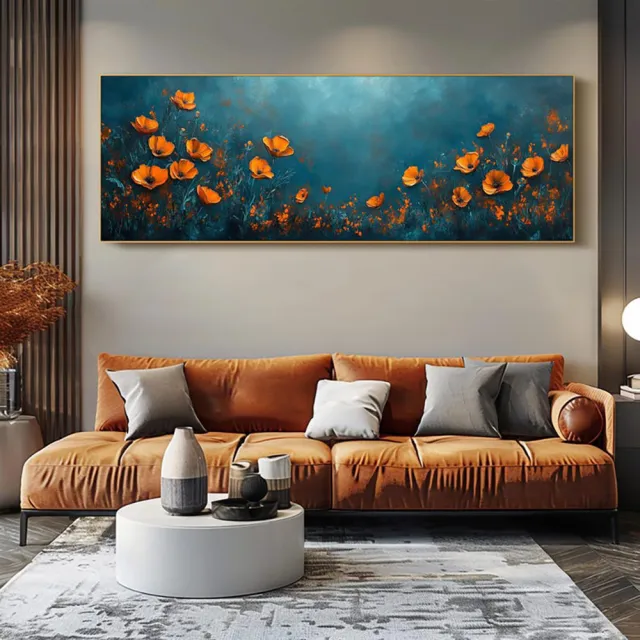 Abstract Floral Handmade Oil Painting On Canvas Wall Art Decoration Original Flowers For Home Bedroom Head Of A Bed Decor Rolled Frameless Unstretc... Without Inner Frame - Shop at LoveMi