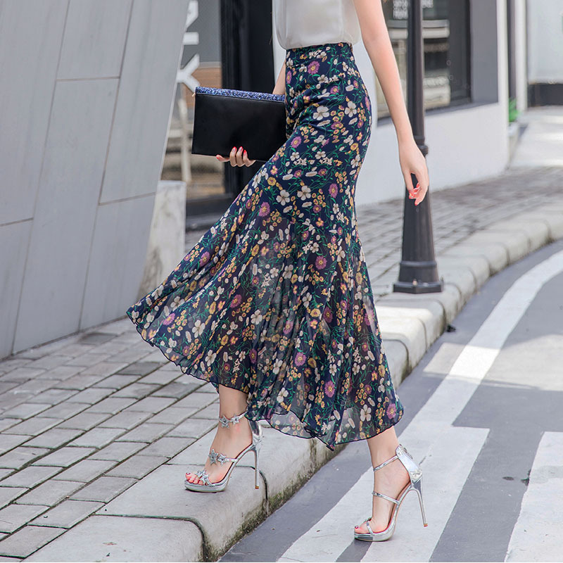 Floral Fishtail Skirt Package Hip Long