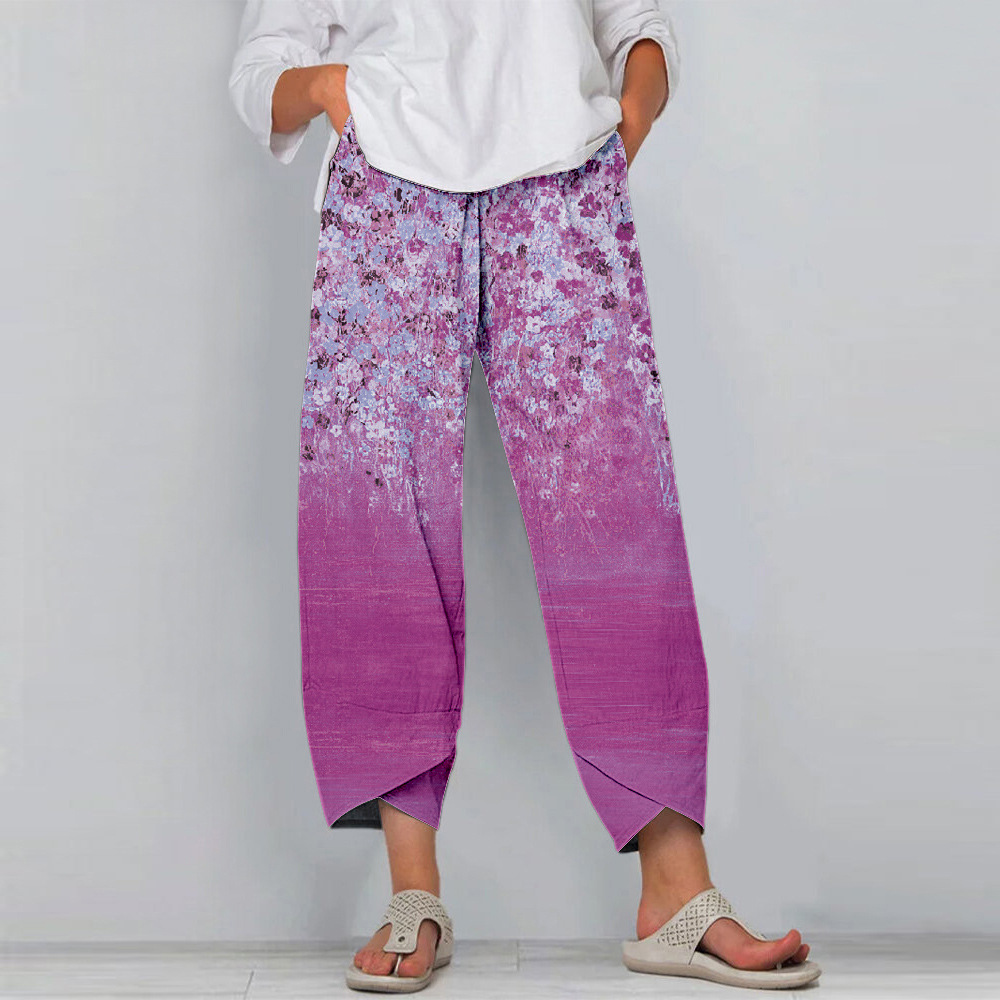 Title 4, Kleine bloemen sportbroek, casual voor dames. C...