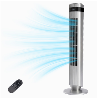The Bedroom Is Equipped With A Silent Tower-type Fan, A 28-decibel Standing Fan, Intelligent Automatic Mode, And A 64  Swivel Bladeless Cooling Fan image 3