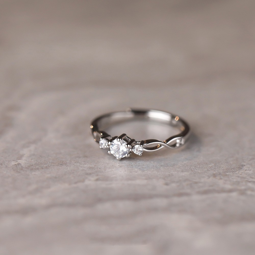 Title 2, S925 Sterling Silver Simple Diamond Inlaid Zirc...