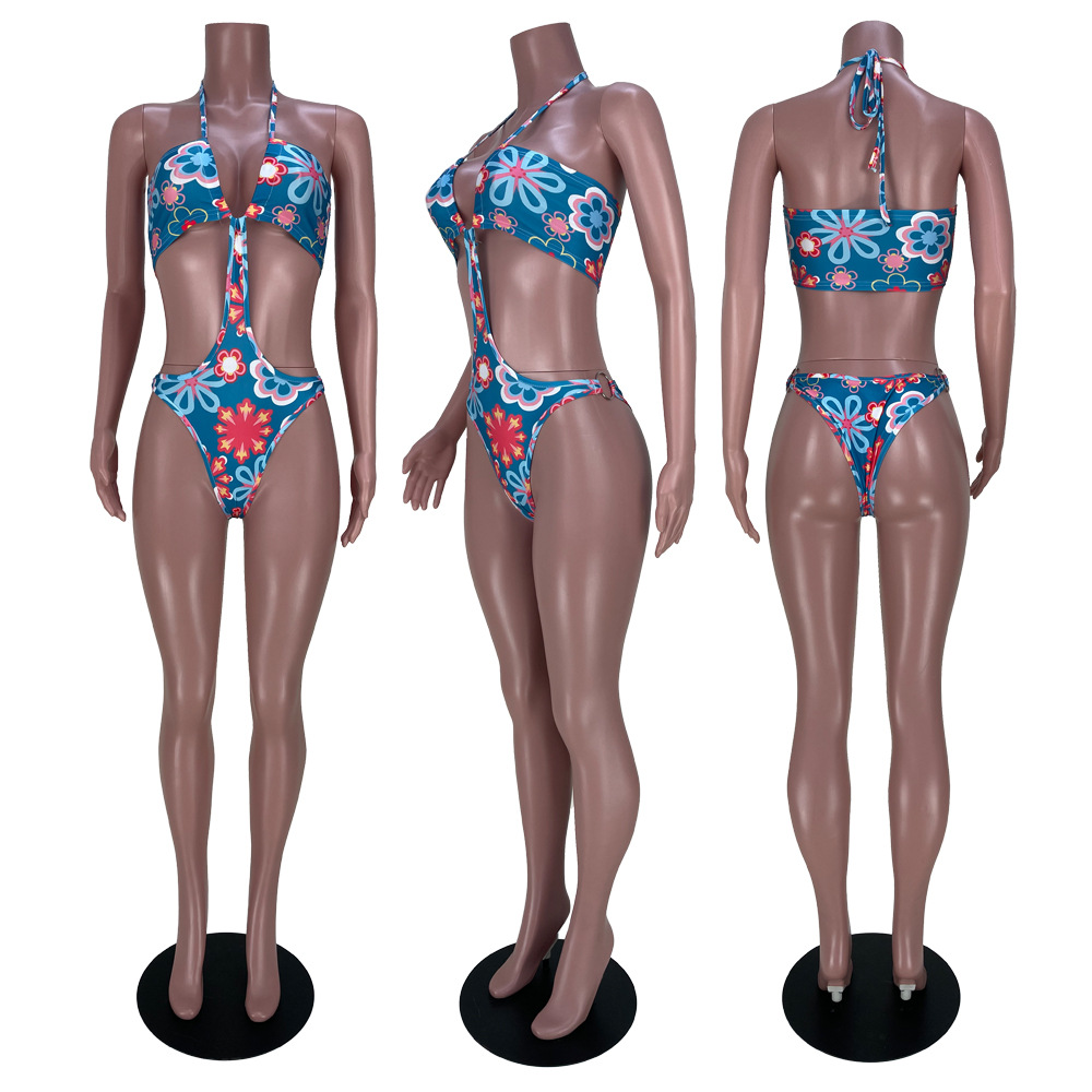 One Size Print Tie Women's Swimsuit - Image 3