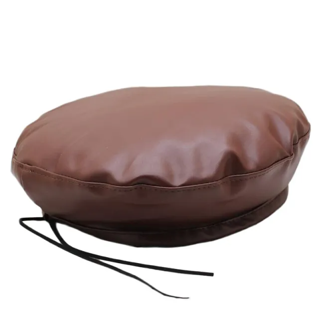 Fashion British Style Pu Leather Beret Coffee - Shop at LoveMi