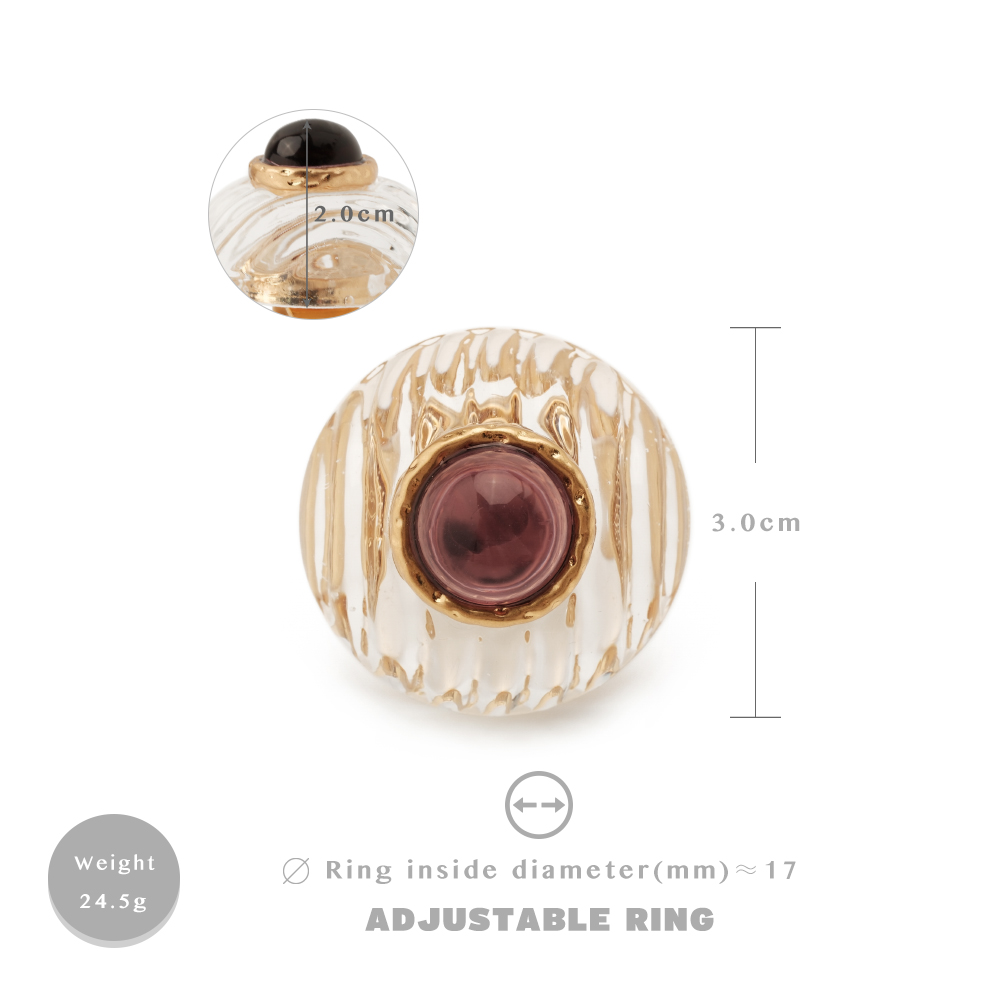 Title 1, Damenmode Lucite Ring mit simplen, kontrastreic...