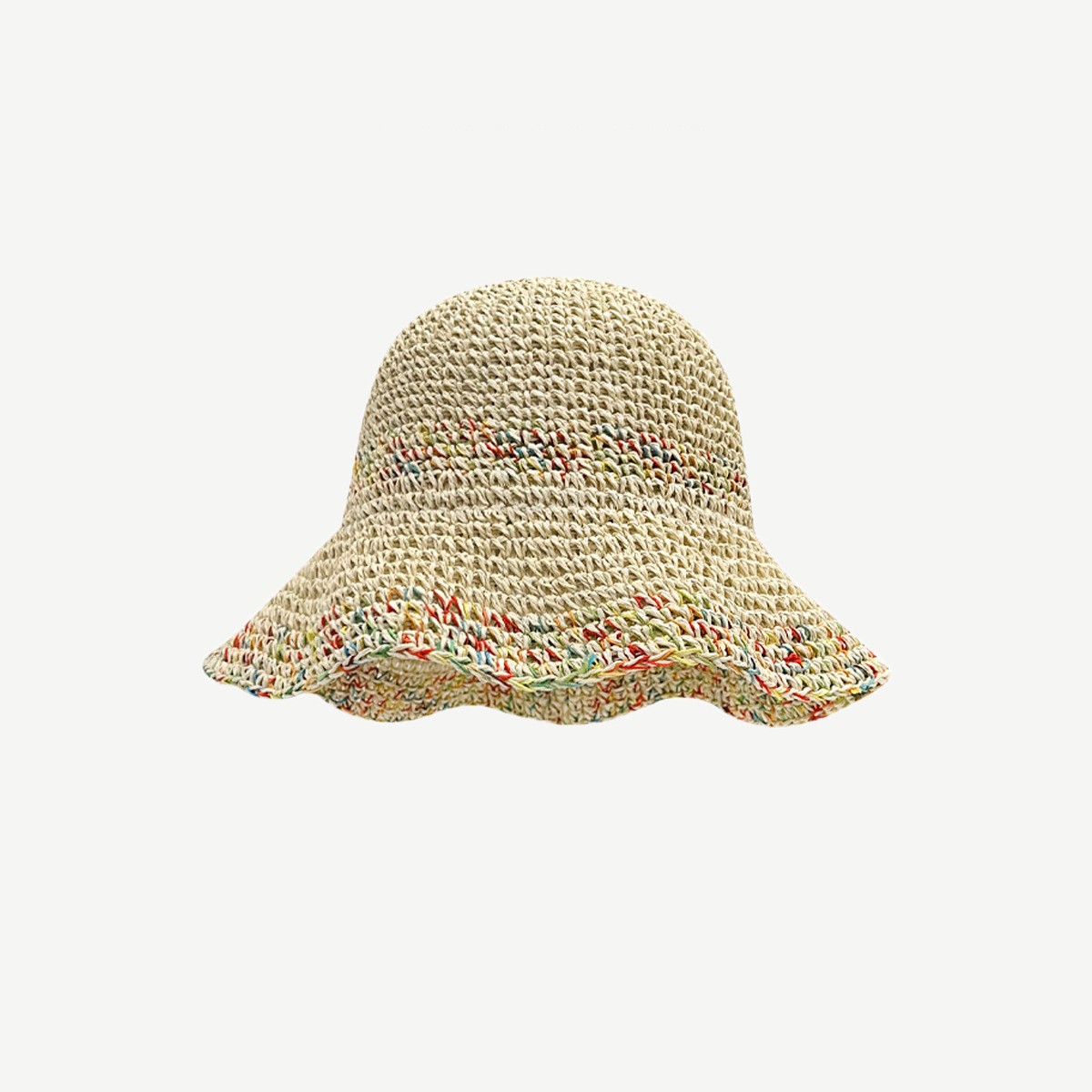 Colorful Straw Hat Female Summer Outing Beach Hat Outdoor Sunscreen Sun Hat