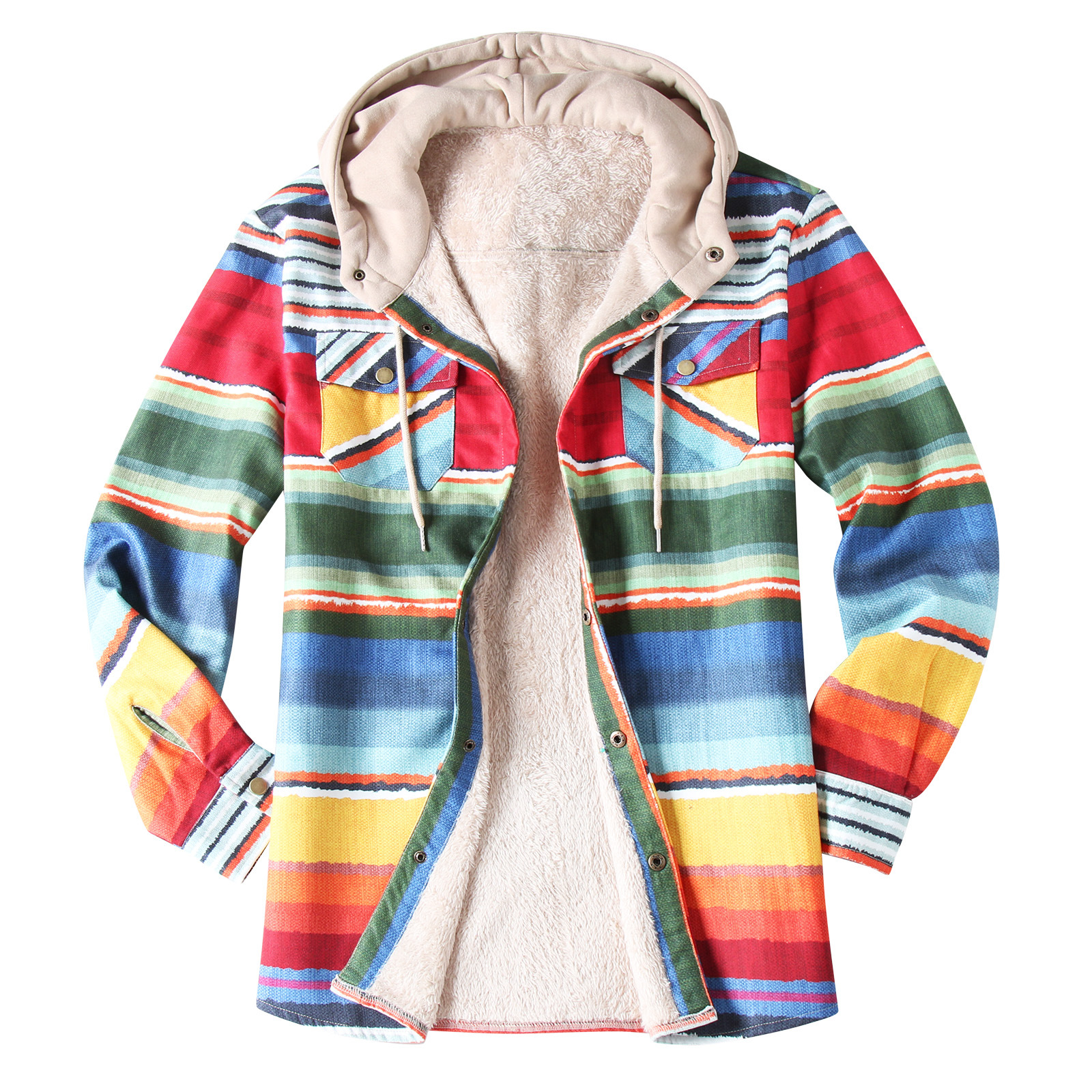 European And American Men's Hooded Plus Fleece Shirt