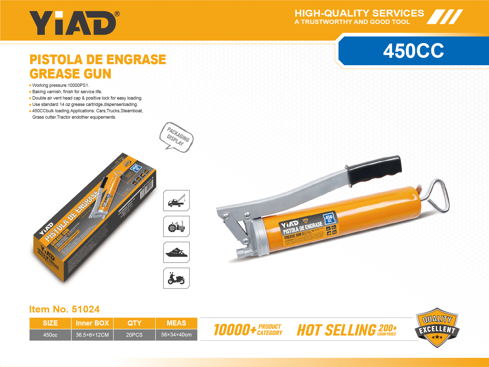 501 Single Color Grease Gun 500CC, Only Supports Self-pickup, Please Note That Free Shipping Is For Anti-bidding Price