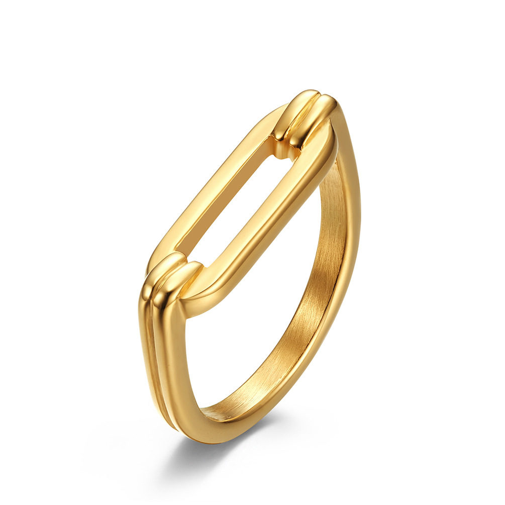 European And American Fashion Brand Fan Titanium Steel Unisex Ring Ring For Men And Women