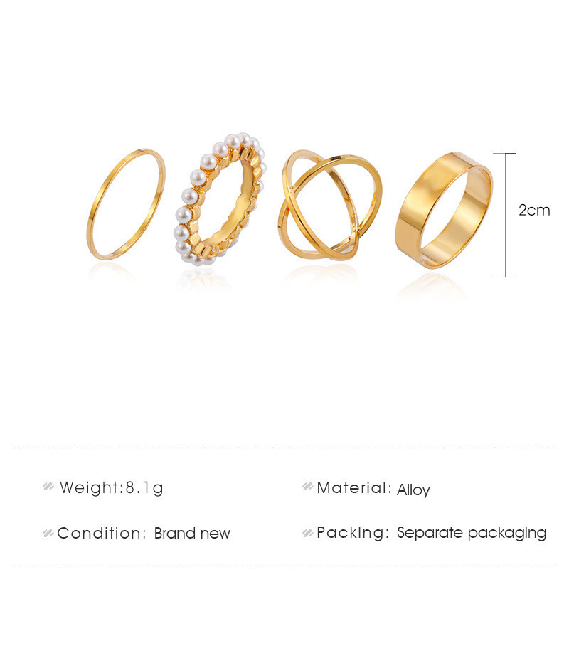Personalized Four-piece Pearl Ring Simple Temperament