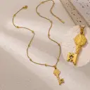 Stainless Steel Key-shaped Religious Series Pendant Necklace view 2