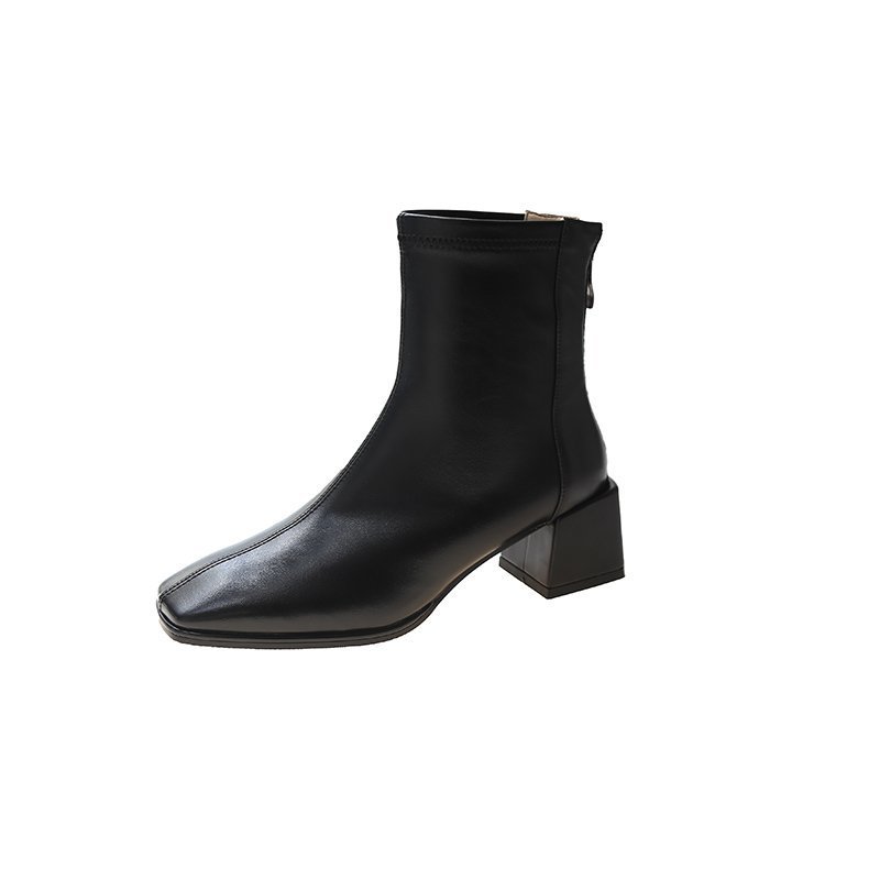 Autumn And Winter New Plush Martin Boots Korean Square Boots