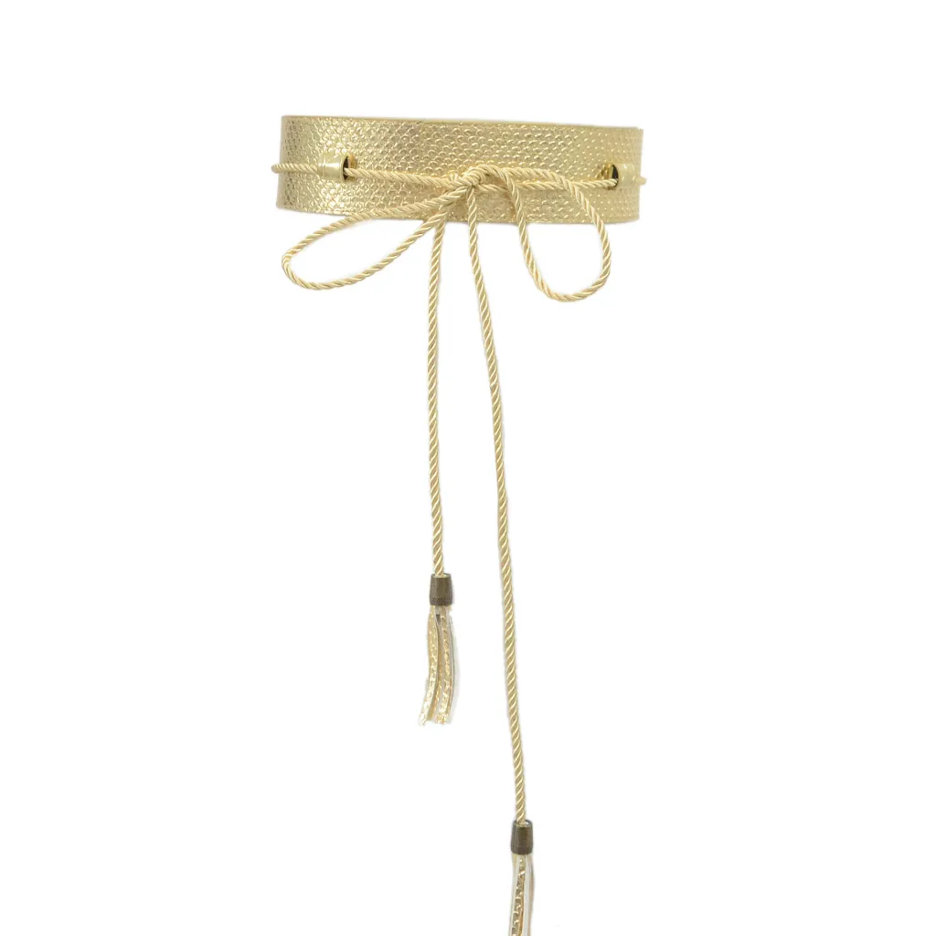 Women's Belt Slim Snake Pattern Wide Trim - Gold